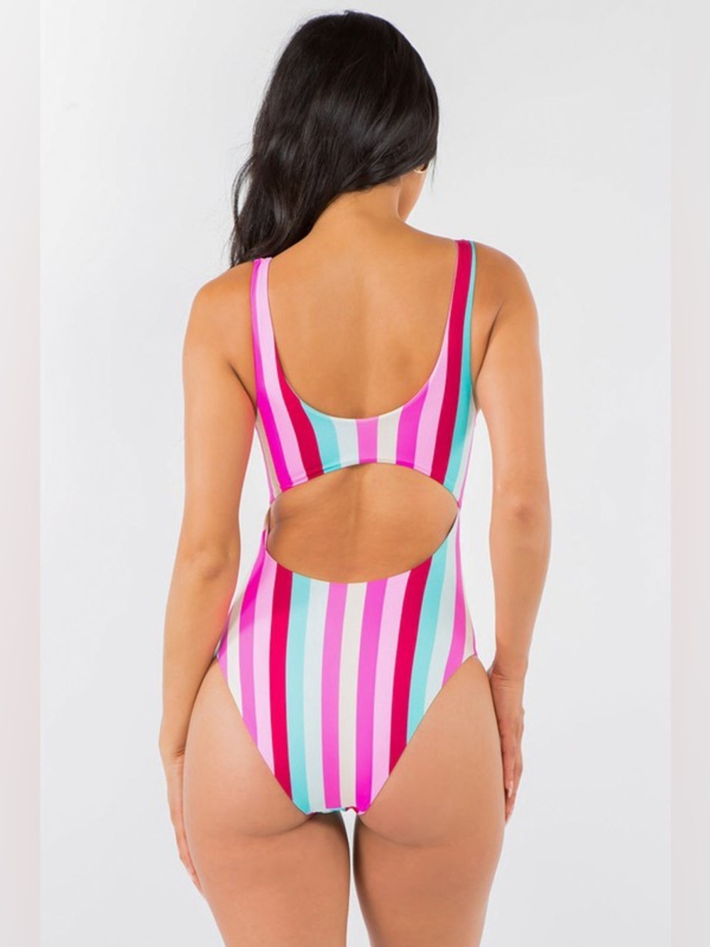 Yira one piece colorful striped one piece bikini size Large - Picture 8 of 9